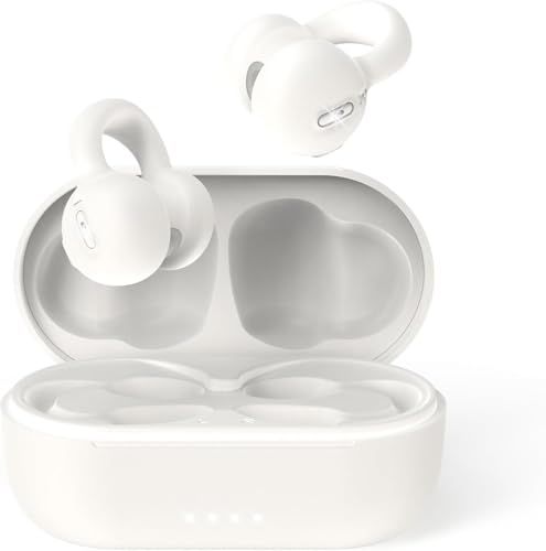 【時代を開く OWSイヤホン】 Bluetoothイヤホン 「イヤーカフ」型 完全ワイヤレス bluetooth 5.3 マイク付き 骨伝導より快適 耳を塞がない 耳挟み式 空気伝導 ブルートゥース ENCノイズキャンセリング 日本語音声ガイ b828ec4c