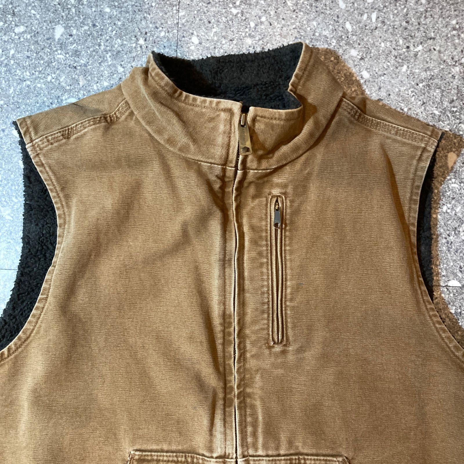 Carhartt カーハート ダックベスト ベージュ M　メキシコ製 carhartt duck vest sizeXL made in Mexico / カーハート ダックベスト