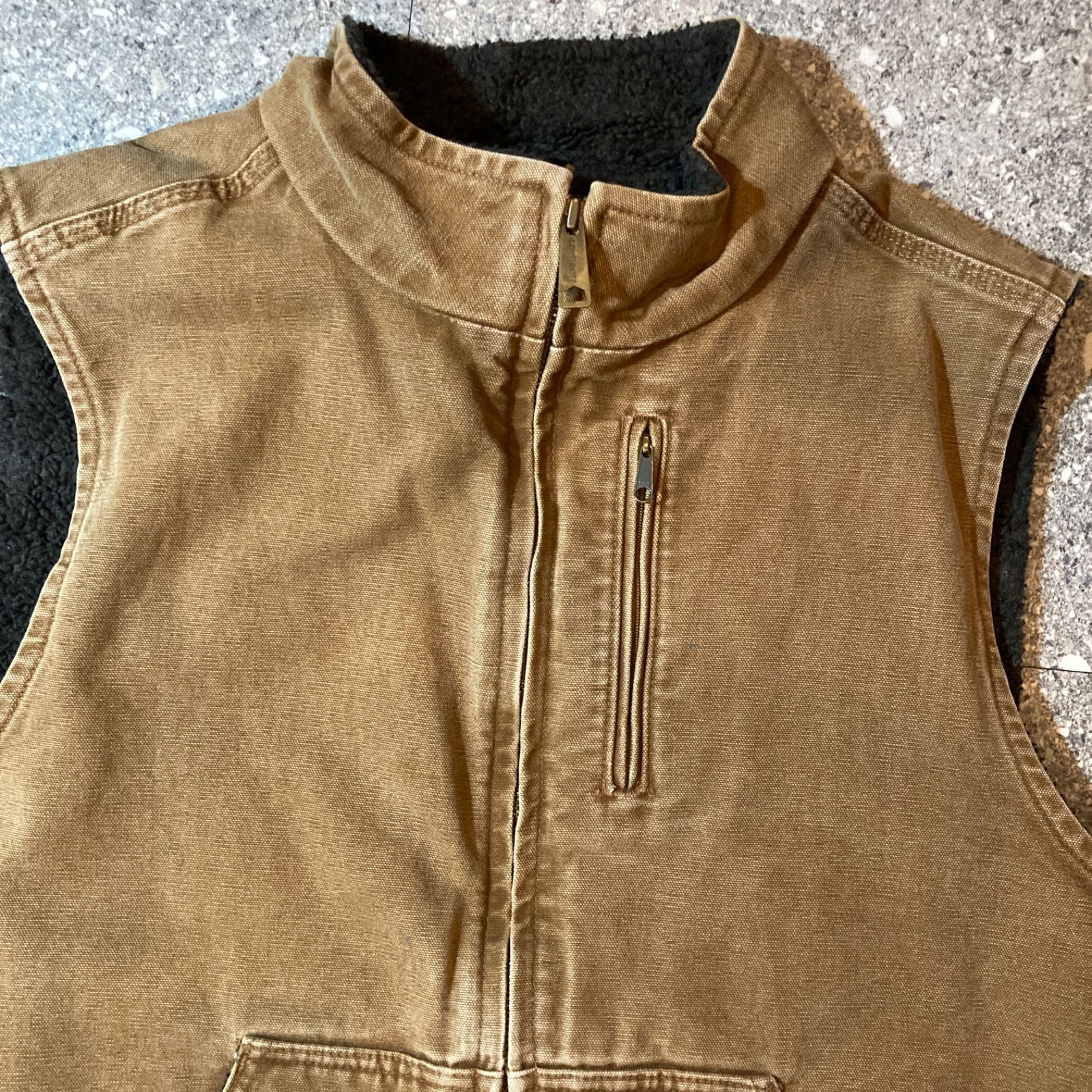 Carhartt カーハート ダックベスト ベージュ M　メキシコ製 carhartt duck vest sizeXL made in Mexico / カーハート ダックベスト