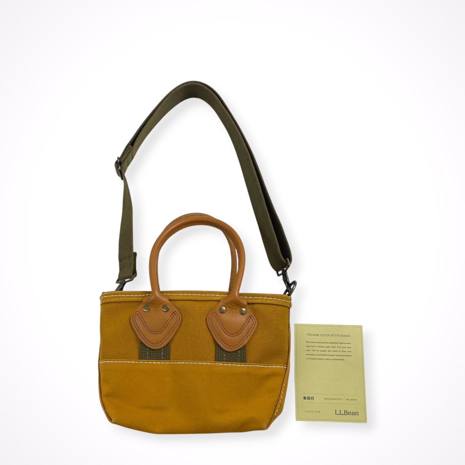 L.L. BEAN × BEAMS BOY / 別注 Deep Bottom Leather Handle Zip Tote Mini 参考定価：24,000+tax