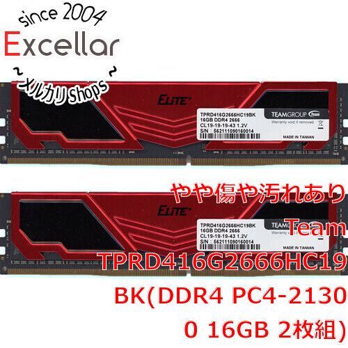 [bn:15] Team　TPRD416G2666HC19BK　DDR4 PC4-21300 16GB 2枚組