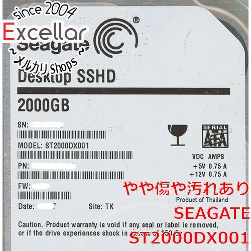 [bn:0] SEAGATE HDD　ST2000DX001　2TB SATA600　8000～9000時間以内