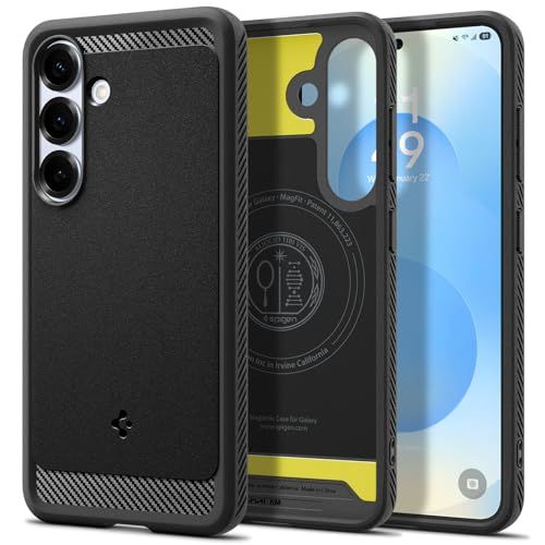 Spigen Galaxy S25 ケース Magfit対応 耐衝撃 TPU ソフト マット 米軍MIL規格 ラギッド・アーマー・マグフィット ACS08951 (マット・ブラック) shu 1d9bc3d9