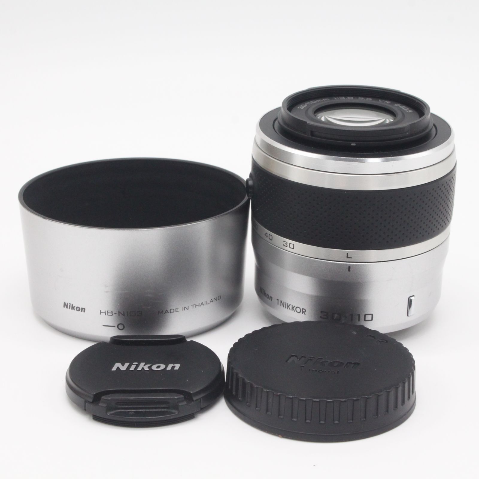 嬉しいフード付き！■美品■ Nikon 1 NIKKOR VR 30-110mm f/3.8-5.6 シルバー