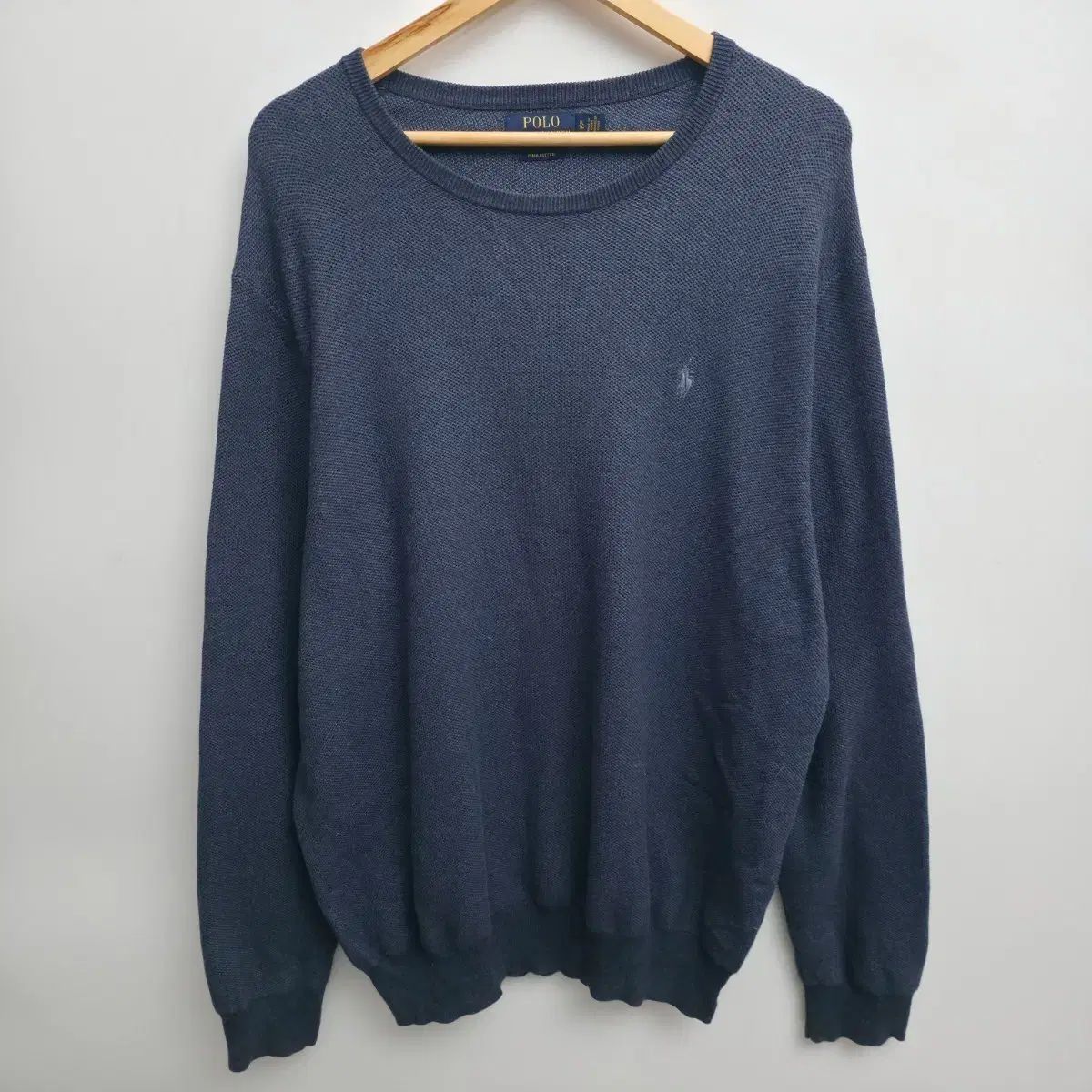 XL ポロ ラルフローレン ピマコットン ネイビー ニット