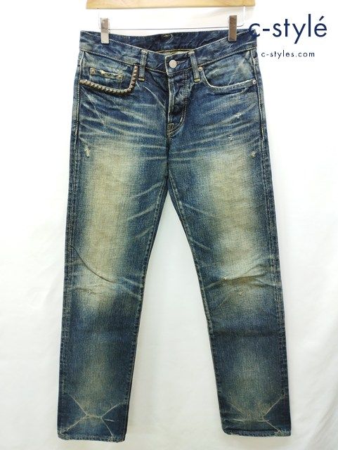 T686 [人気] HYSTERIC GLAMOUR ヒステリックグラマー デニムパンツ 30 インディゴ スタッズ NOBU加工 0293AP09 | ★