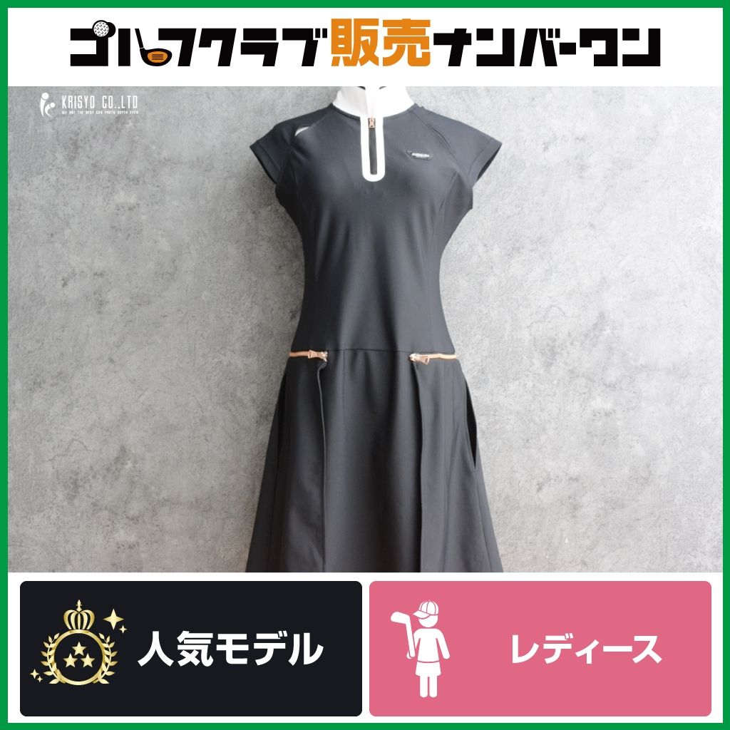 MARK LONA 黒 半袖ワンピース ゴルフ用 Mサイズ相当】マークアンドロナ MARK&LONA レディース 半袖 ワンピース