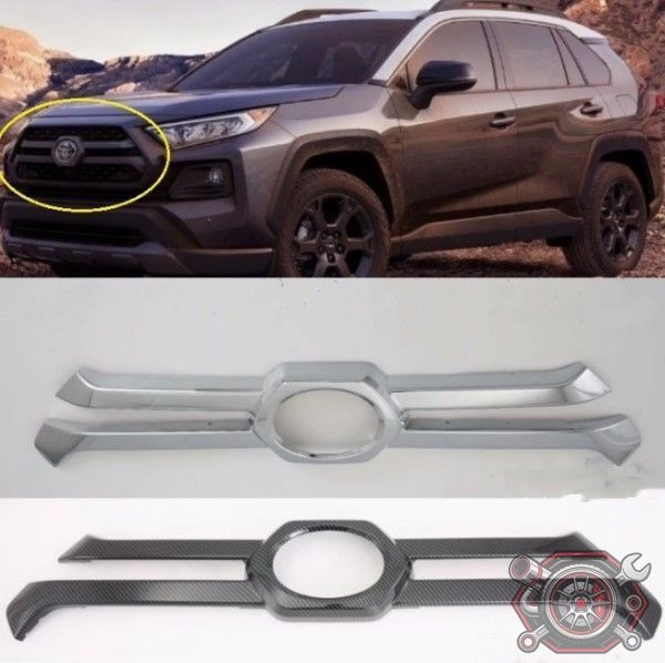 売れ筋トヨタ RAV4 Adventure 2019年- 2色選択可　フロント グリル カバー ガーニッシュ　外装カスタム　1Pcp1
