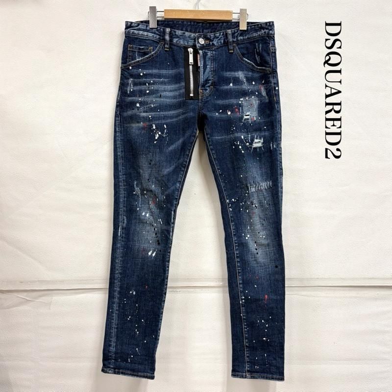 ディースクエアード2 ペイント ダメージ加工 デニム ジーンズ ストレッチ ペンキ スキニー ボタンフライ メンズ 50 ISItems【USED】【古着】【中古】50158844