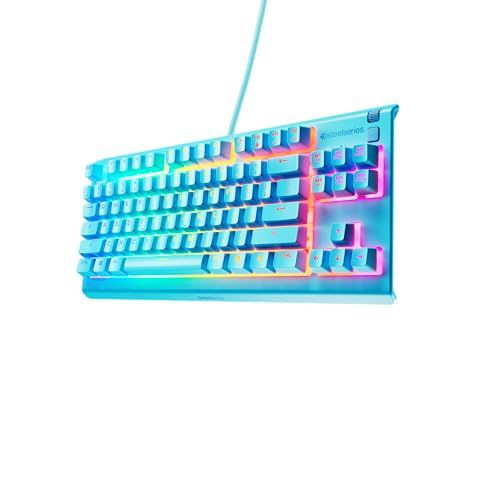 SteelSeries ゲーミングキーボード テンキーレス 有線 Apex 3 TKL Aqua US 英語配列 静音スイッチ IP32防滴 24キー同時押し対応 アクア 64933ma 5fae6c73
