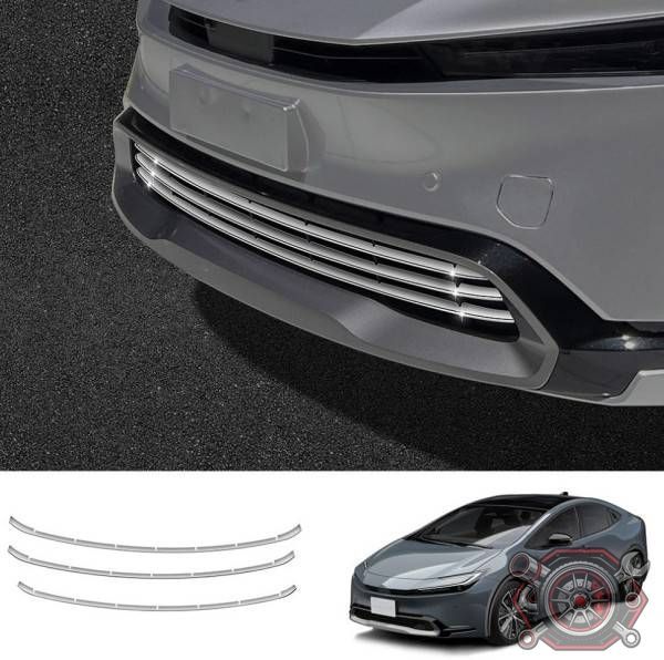 売れ筋 トヨタ PRIUS 60系 2023 外装 ステンレス 下部グリル フィン フロントバンパー アンダーリップガーニッシュ3Pcp1