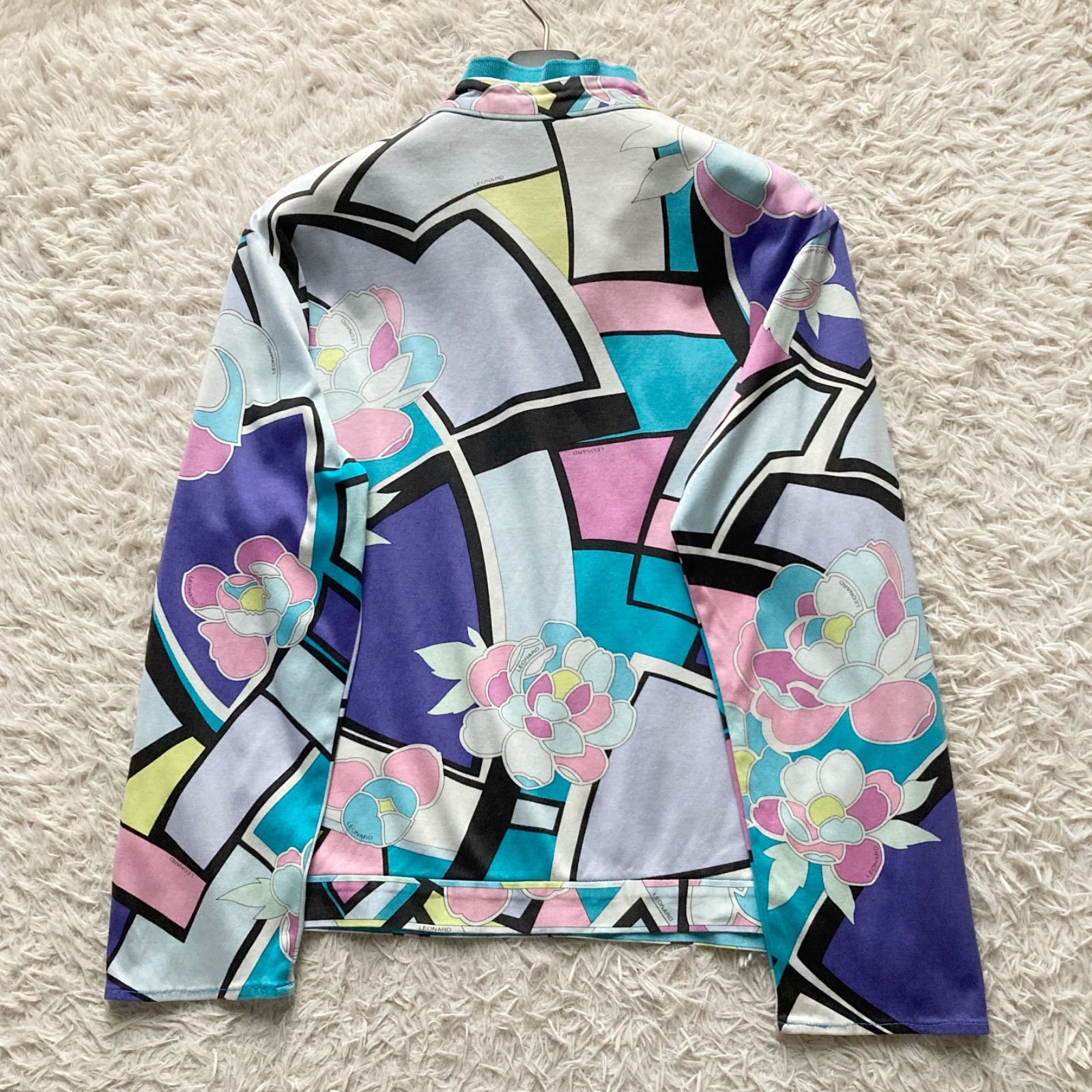 LEONARD レオナール ジャケット ワッフル コットン ブルー XL NARU 