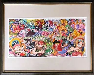 【中古】原画イラストボード ≪イラスト画集≫ ONE PIECE ジャンプフェスタ2010 高級複製原画 (額装付き)