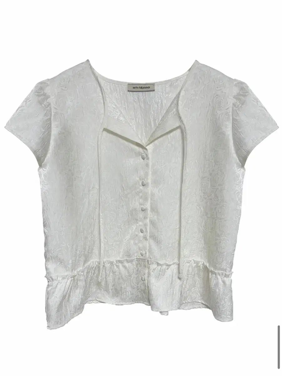 WITHMINING ROSE JACQUARD BLOUSE_IVORY