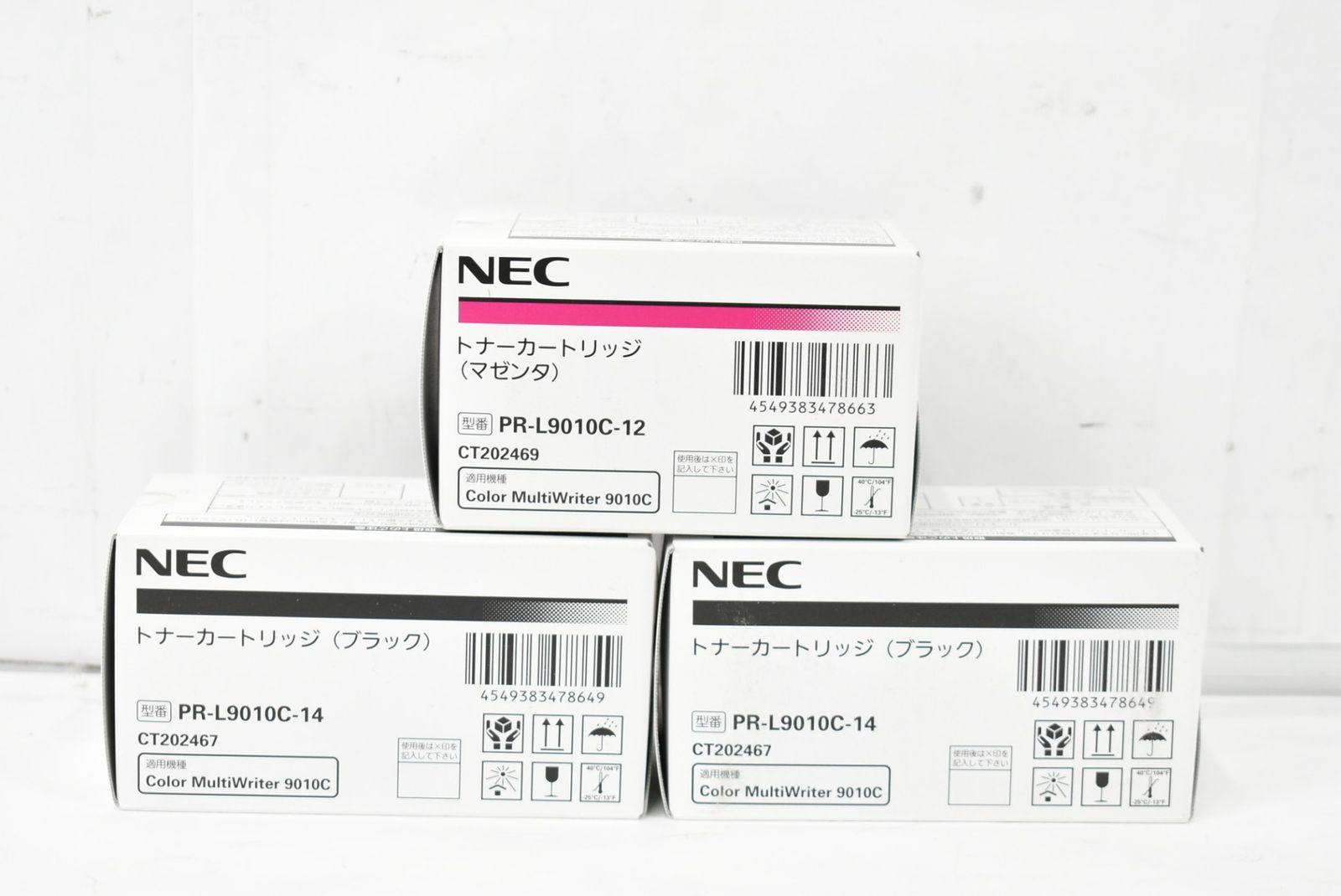 未使用 NEC 純正 トナー PR-L9010C-12/14 2色3本（マゼンタ・ブラック） エヌイーシー ITC6HLFIOCJY-D-L06-byebye