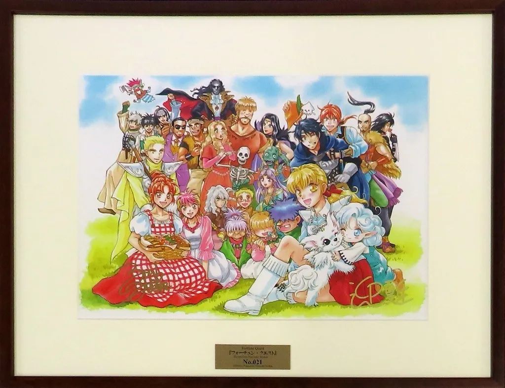【中古】原画イラストボード フォーチュン・クエスト完結記念全巻セットのサイン入り複製原画