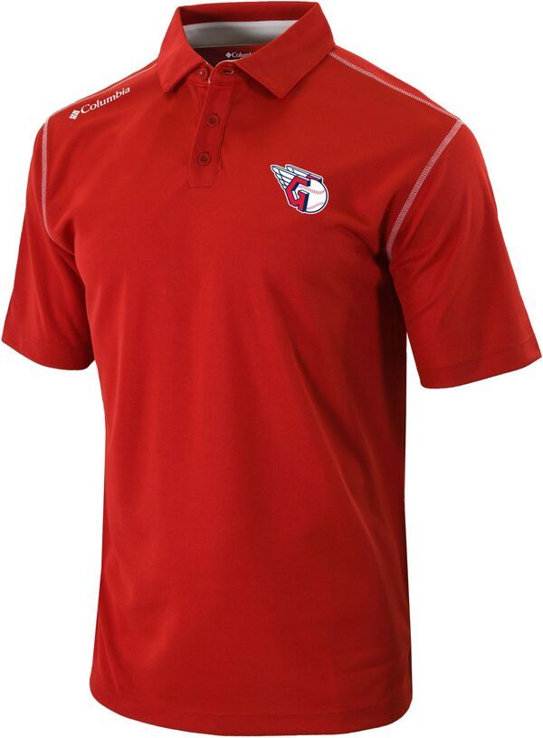 コロンビア メンズ トップス ポロシャツ Columbia Mens Cleveland Guardians OmniWick Shotgun Polo Red レッド