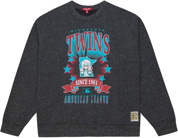 ミッチェルネス レディース アウター パーカー・スウェット クルーネック シャツ Mitchell Ness Womens Minnesota Twins Black Enxyme Star Crewneck Sweatshirt NoColor ブラック