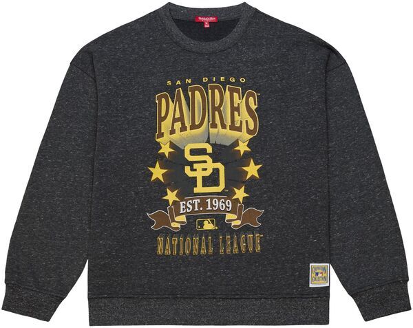 ミッチェルネス レディース アウター パーカー・スウェット クルーネック シャツ Mitchell Ness Womensan Diego Padres Black Enxyme Star Crewneck Sweatshirt NoColor ブラック