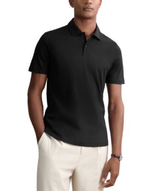 レイス メンズ トップス ポロシャツ コットン REISS Earl Airwater Cotton Polo Shirt Black ブラック