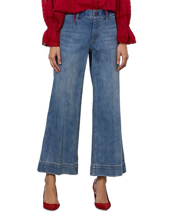 アリスアンドオリビア レディース ボトムス デニムパンツ ワイドレッグ ジーンズ Alice and Olivia Slay Clean Wide Leg Jeans in Avery Blue ブルー