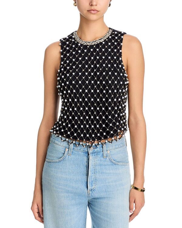 アリスアンドオリビア レディース トップス タンクトップ Alice and Oliviamal Embellished Boxy Tank BlackMutli ブラック