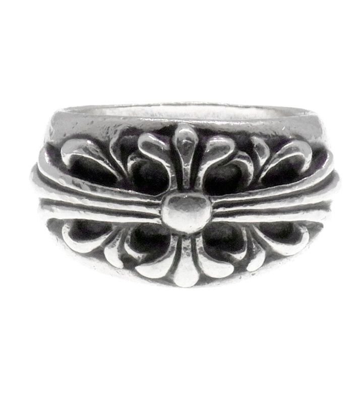クロムハーツ CHROME HEARTS 【 FLRL CRS 】 フローラル クロス シルバー リング n11124