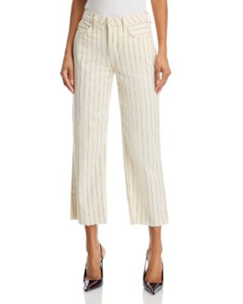 ラジャンス レディース ボトムス デニムパンツ ワイドレッグ ジーンズ LAGENCE Wanda High Rise Crop Wide Leg Jeans in EcruNavy StripecruNavy Stripe エクリュ