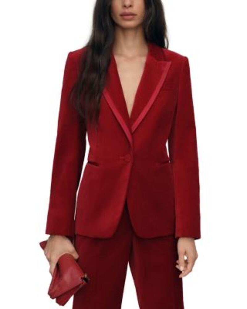 レイス レディース アウター ジャケット・ブルゾン ベルベット REISS Elia Velvet Jacket Red レッド