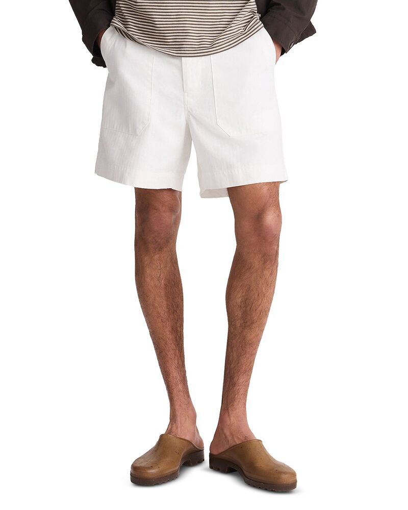 メイドウェル メンズ ボトムス ハーフパンツ・ショーツ ショートパンツ Madewell Fatigue 6 Shorts in Herringbone Soft White ホワイト
