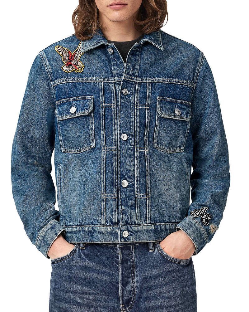 オールセインツ メンズ アウター ジャケット・ブルゾン ALLSAINTS Exile Patch Jacket Washed Indigo インディゴ