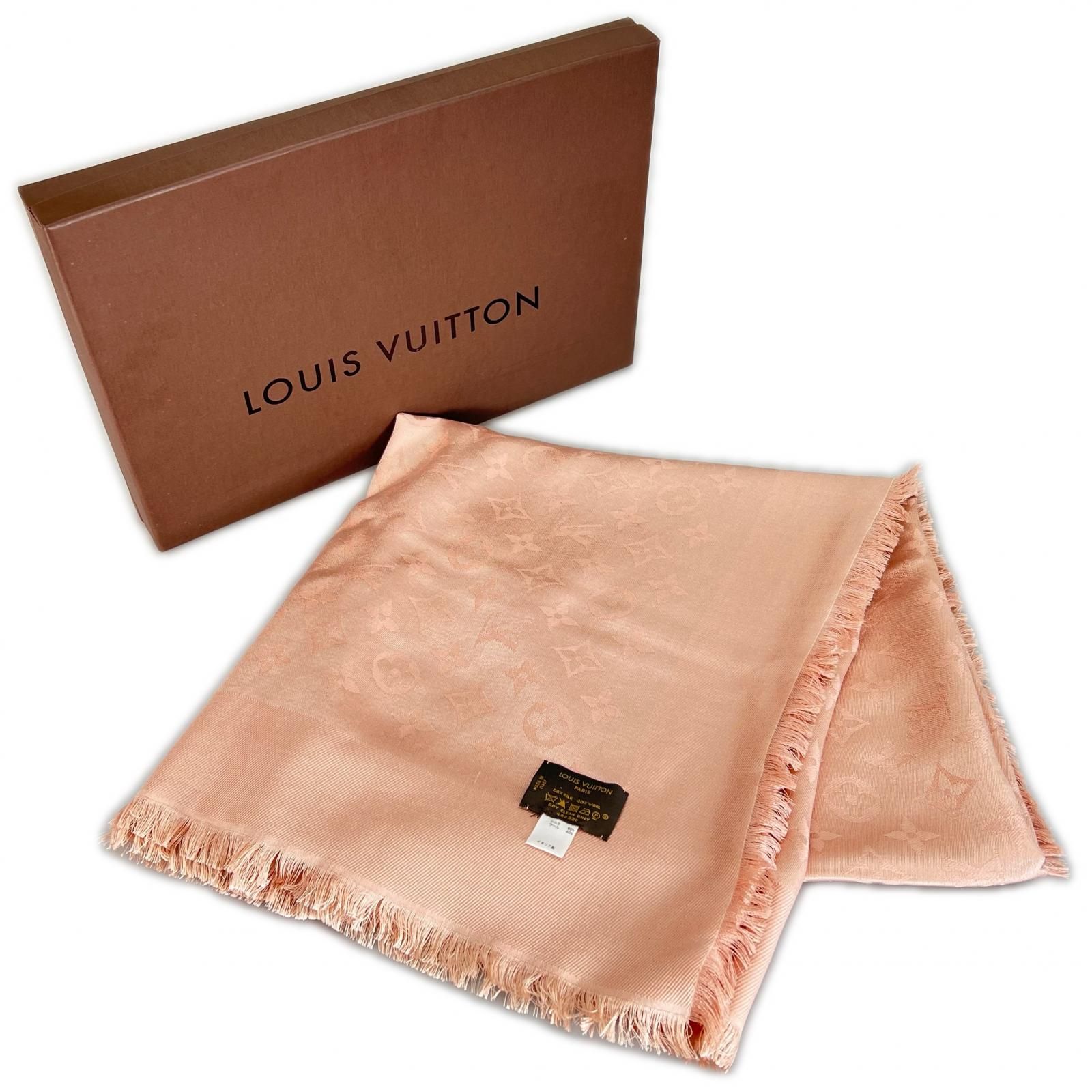 美品 LOUIS VUITTON ルイ・ヴィトン モノグラム・シャイン ストール ストール シルク/ウール ピンク レディース【中古】【送料無料】