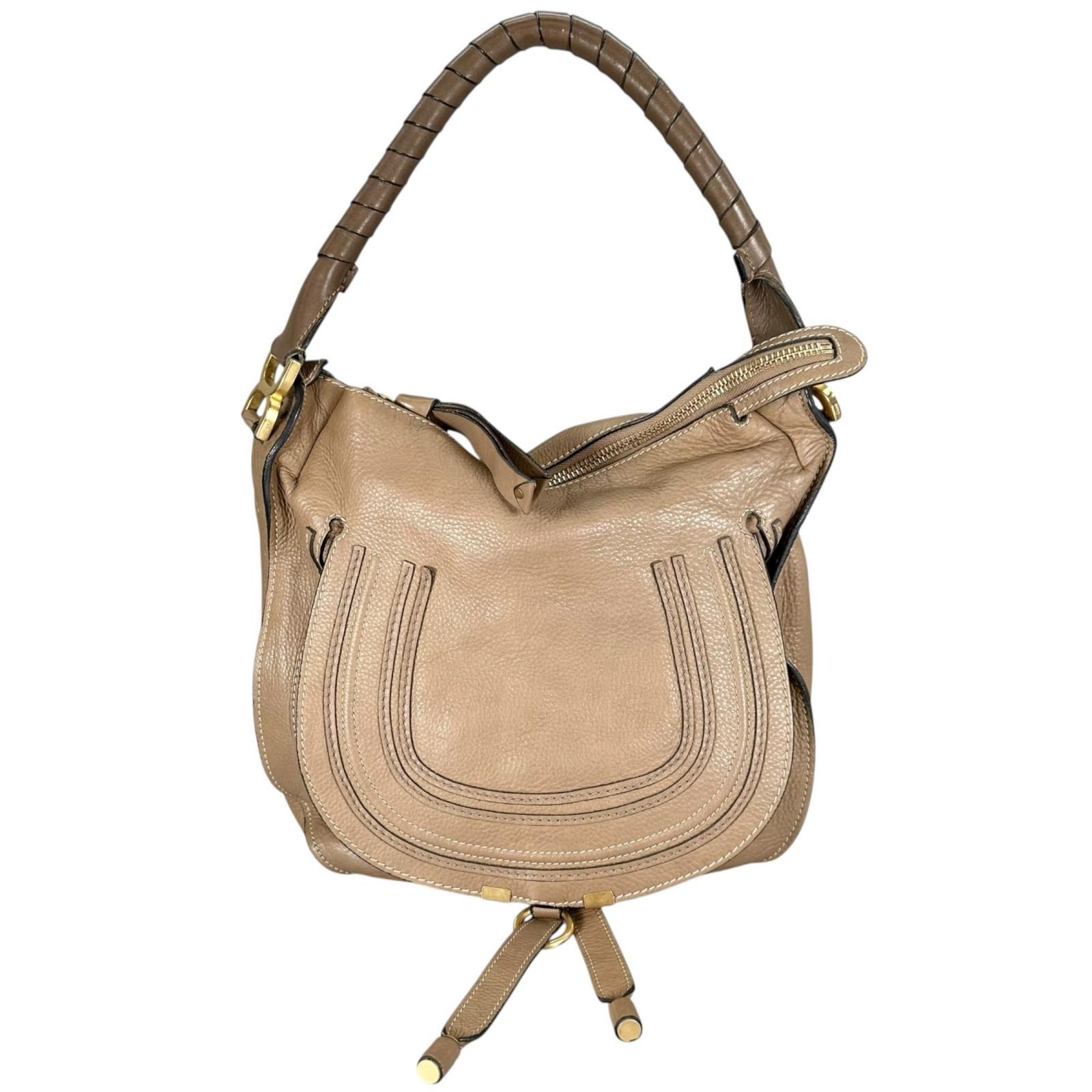 Chloe クロエ マーシー ハンドバッグ レザー ベージュ レディース 
