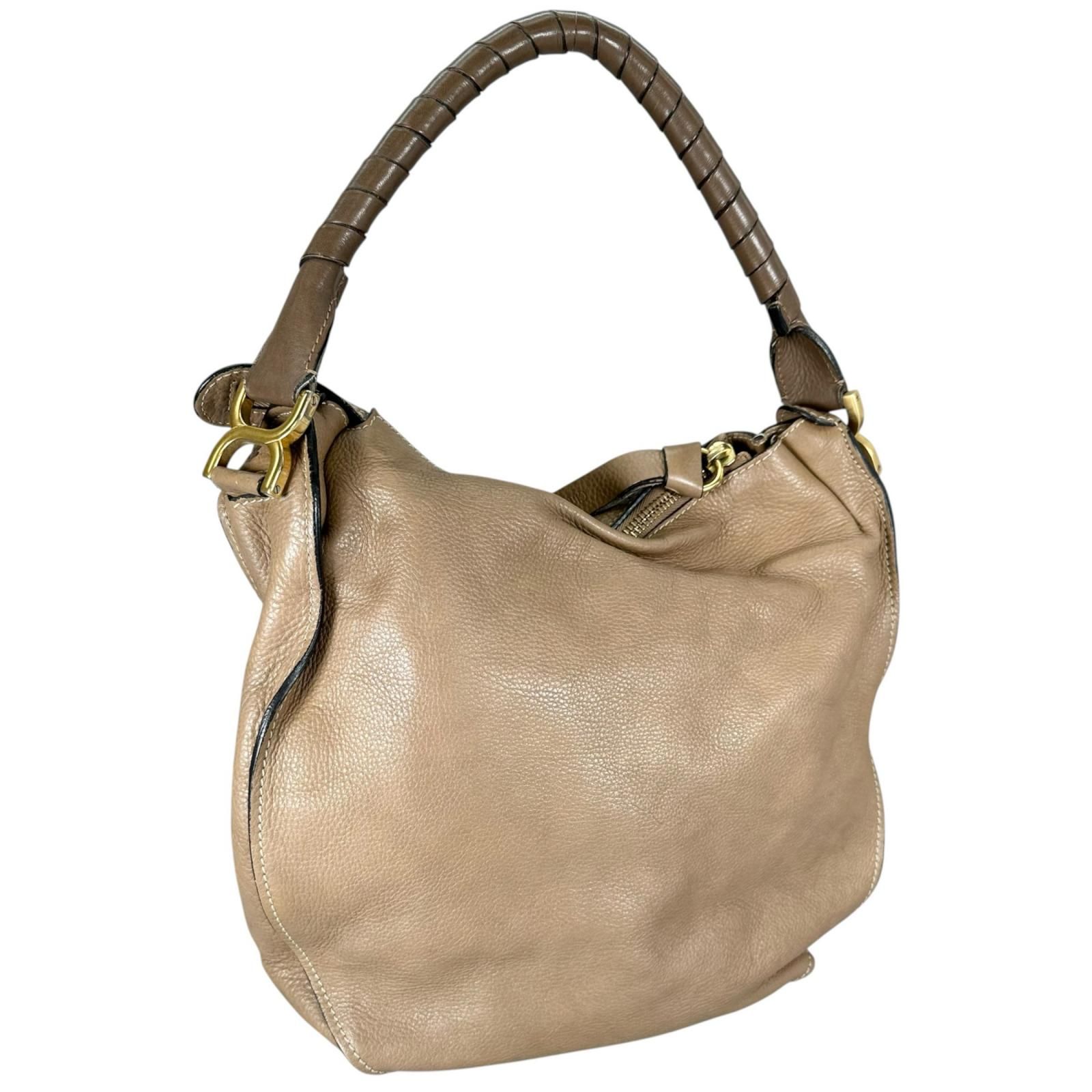 Chloe クロエ マーシー ハンドバッグ レザー ベージュ レディース 