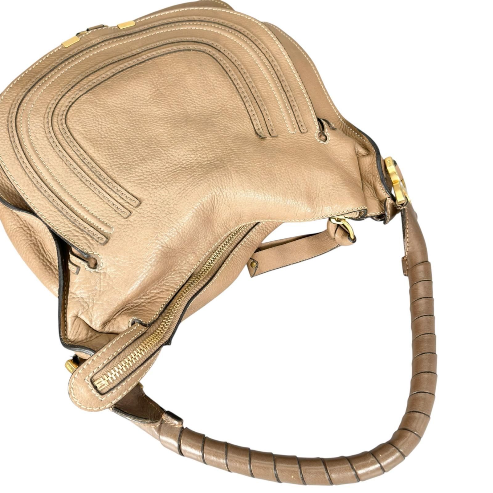 Chloe クロエ マーシー ハンドバッグ レザー ベージュ レディース 