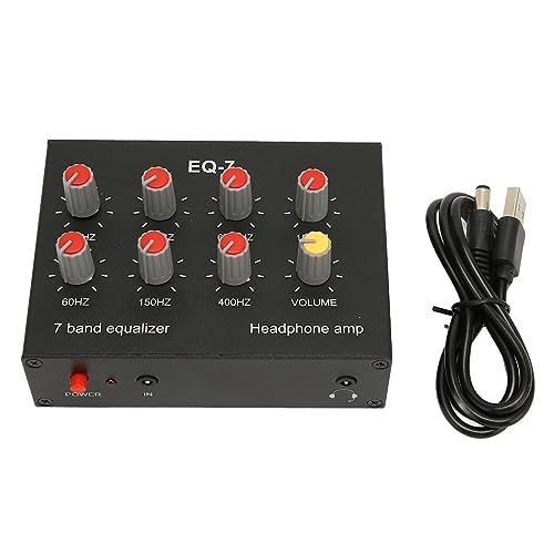 デジタルイコライザー デュアルチャンネル 7バンドグラフィックカー サウンドイコライザー 12dB 高低音調整 音楽愛好家wb 4b0e4125