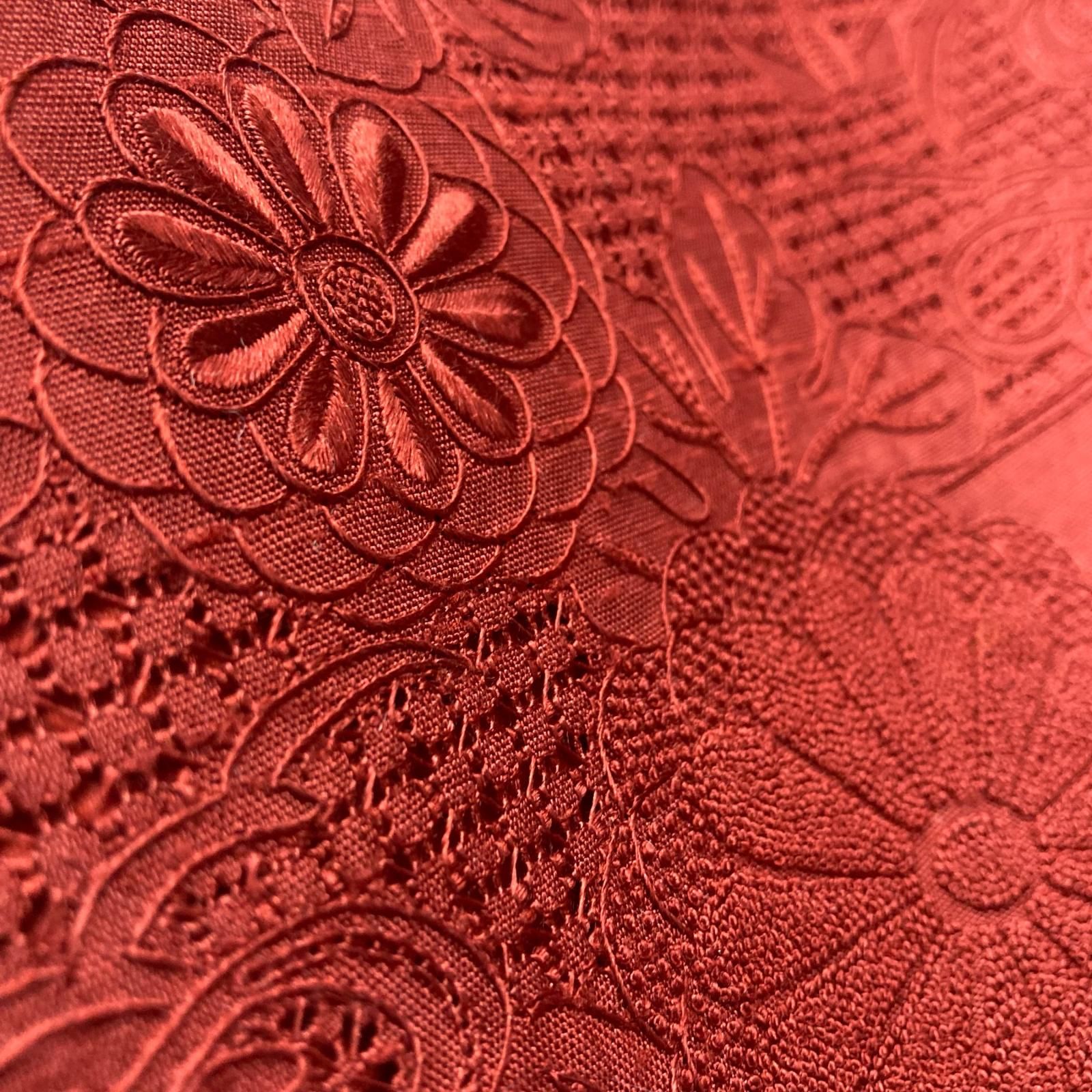 名古屋帯 中国三大刺繍 汕頭刺繍 相良刺繍 紬 九寸 正絹 着物 MA-6750