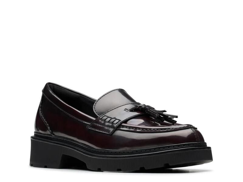 クラークス レディース シューズ スリッポン・ローファー Clarks Lauryl Tasseloafer Wine Red Patent レッド
