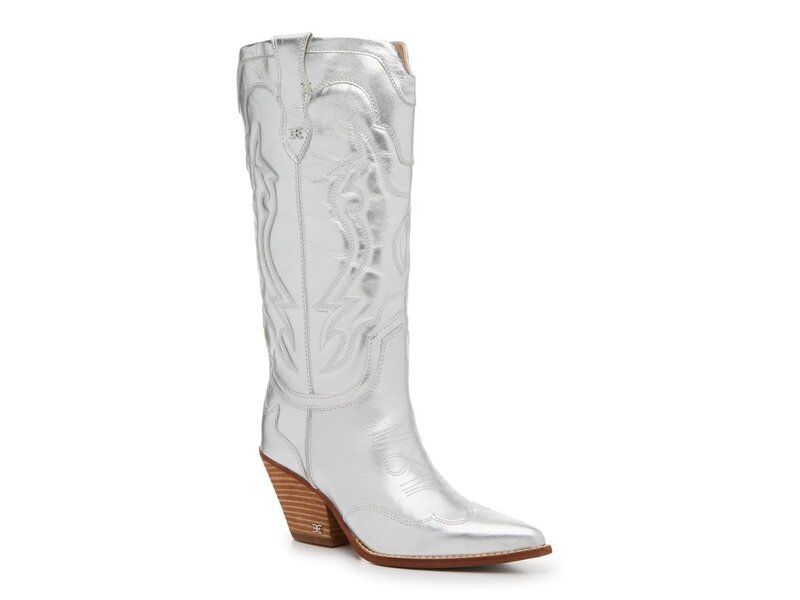 サムエデルマン レディース シューズ ブーツ・レインブーツ Sam Edelman James Cowboy Boot Silver Metallic シルバー