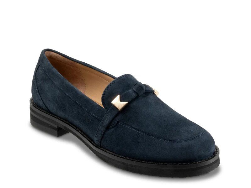 トロッターズ レディース シューズ スリッポン・ローファー Trotters Femi Loafer Navy Suede ネイビー
