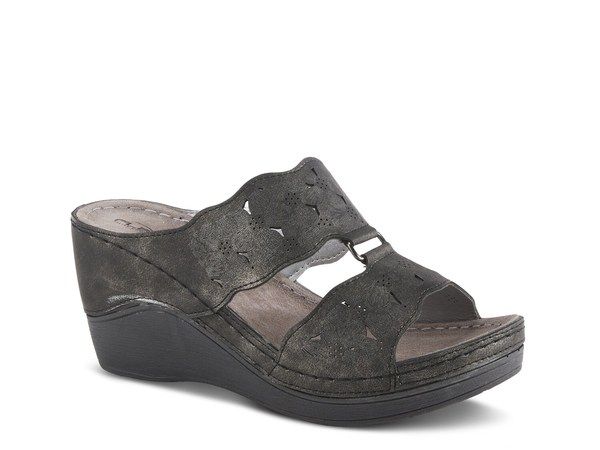 フレクサス レディース シューズ サンダル Flexus by Spring Step Dreiser Wedge Sandal Black ブラック