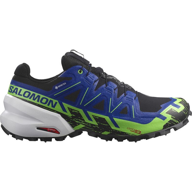 サロモン メンズ シューズ スニーカー Salomon Spikecross 6 GTX Trail Running Shoe BlackSurf The WebGreen Gecko ブラック