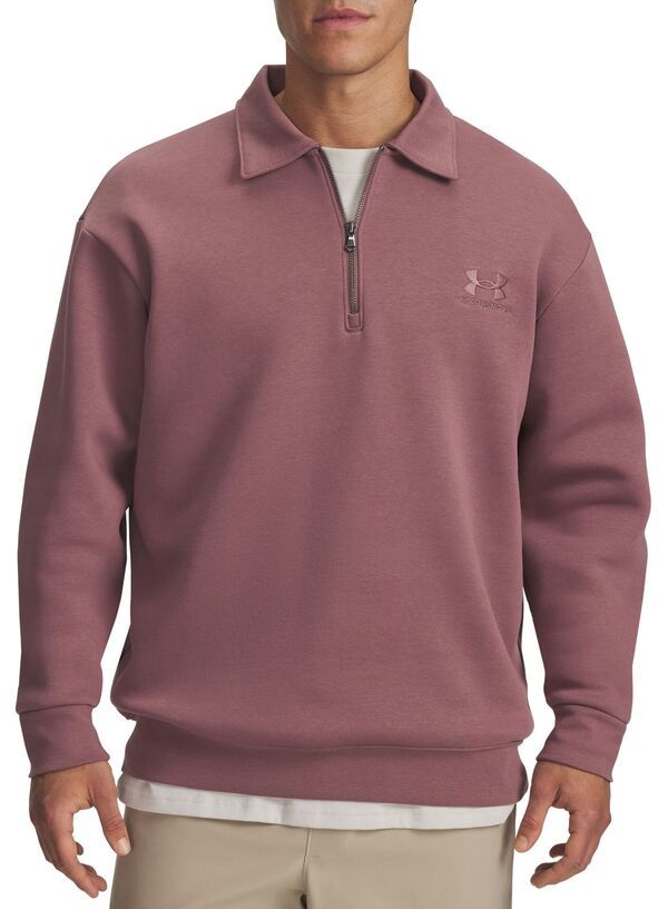 アンダーアーマー メンズ アウター パーカー・スウェット シャツ フリース Under Armour Mens Icon Fleece Collared 14 Zip Sweatshirt Maroon Mist マルーン