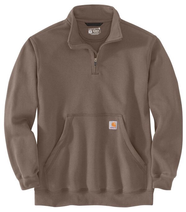 カーハート メンズ アウター パーカー・スウェット シャツ Carhartt Mens Midweight 14Zip Sweatshirt Sepia