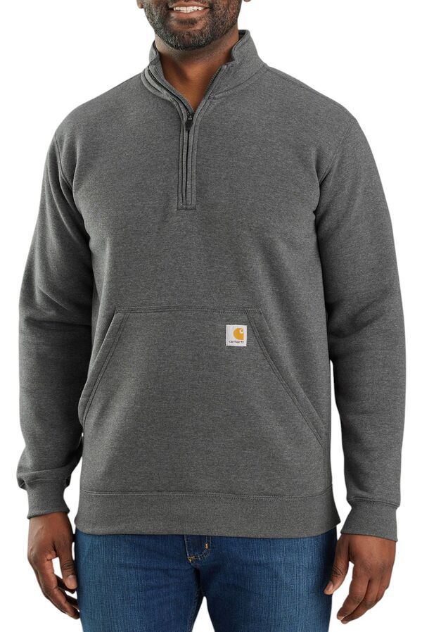 カーハート メンズ アウター パーカー・スウェット シャツ Carhartt Mens Midweight 14Zip Sweatshirt Carbon Heather ヘザー