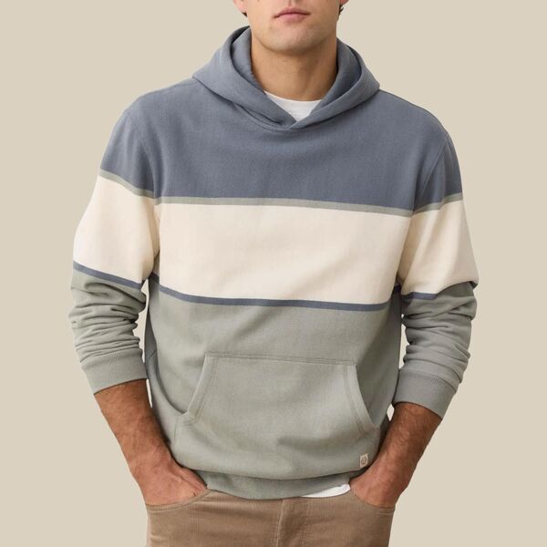 マリーン レイヤー メンズ アウター パーカー・スウェット フリース Marine Layer Mens Relaxed Cloud 9 Fleece Hoodie BlueNeutral Colorblock ブルー