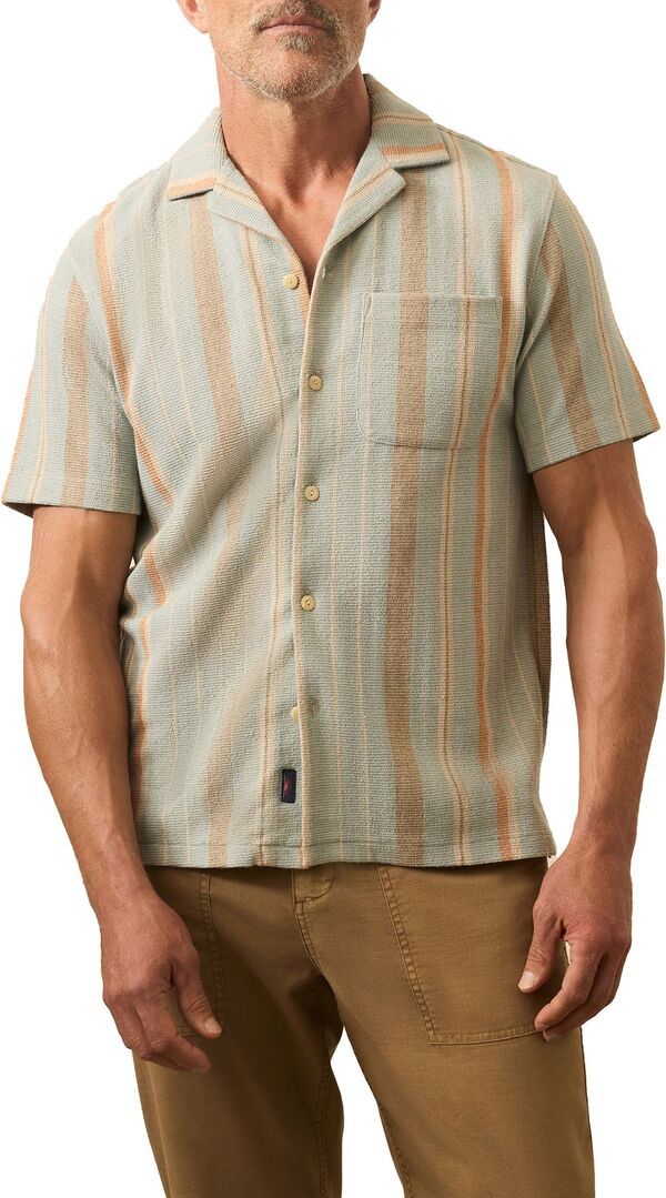 ファレティ メンズ トップス シャツ Faherty Mens Oasishort Sleeve Woven Shirt Sequoia Lake Stripe ストライプ