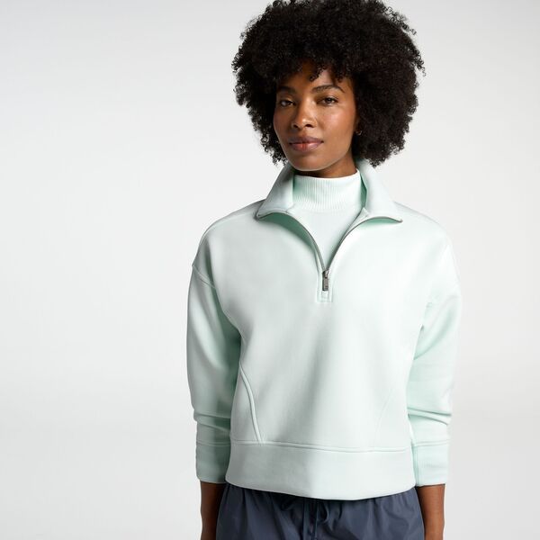 キャリー レディース アウター パーカー・スウェット モックネック スキューバ CALIA Womensoft Scuba Mock Neck 14 Zip Mint Ceylon ミント
