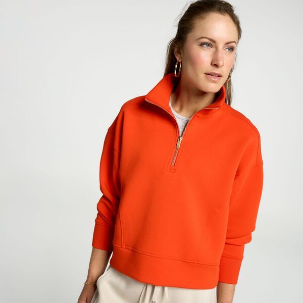キャリー レディース アウター パーカー・スウェット モックネック スキューバ CALIA Womensoft Scuba Mock Neck 14 Zip Fresh Red レッド