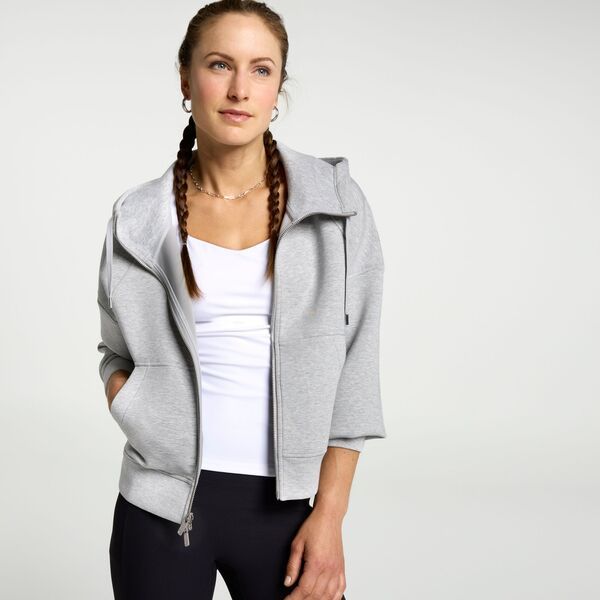 キャリー レディース アウター ジャケット・ブルゾン スキューバ CALIA Womensoft Scuba Hooded Full Zip Light Heather Grey グレー